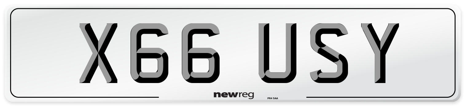 X66 USY Number Plate from New Reg